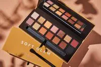 Anastasia Beverly Hills Soft Glam Eyeshadow Palette displayed on a brown background