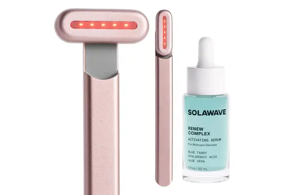 October Amazon Prime Day SolaWave 4-in-1 Facial Wand and Renew Complex Serum Bundle | Red Light Therapy for Face and Neck | Microcurrent Facial Device for Anti-Aging | Face Massager with Anti-Wrinkle Serum