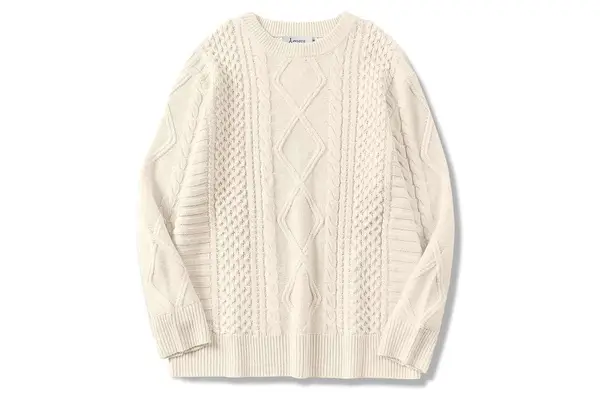 ANRABESS Sweaters for Women Oversized Crewneck Long Sleeve Casual Loose Cable Knit Pullover Tops 2024 Fall Vintage Clothes