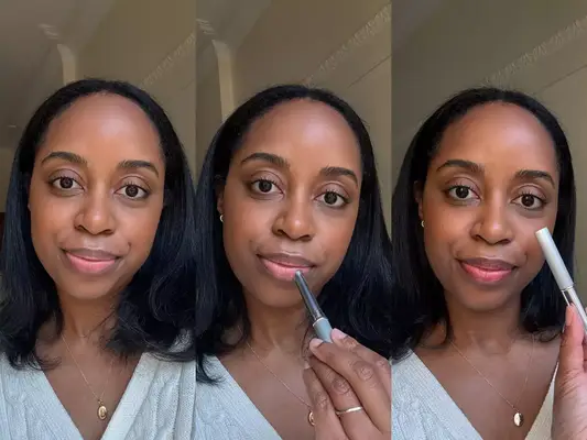 Clinique’s Black Honey Lipstick Before During And After Application On A Person