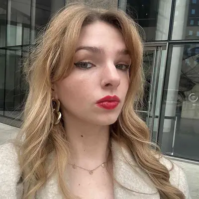 MYM Beauty editor Ali Webb wears a red lip with Sacheu Lip Liner Stay-n and Pat McGrath Lust Gloss