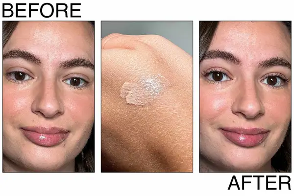 Three examples of person testing eyeshadow primers