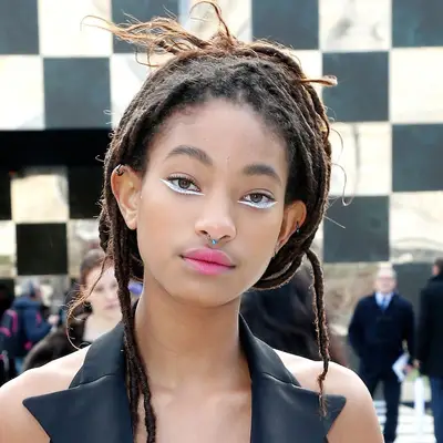 Willow Smith in a white eyeliner makeup look.