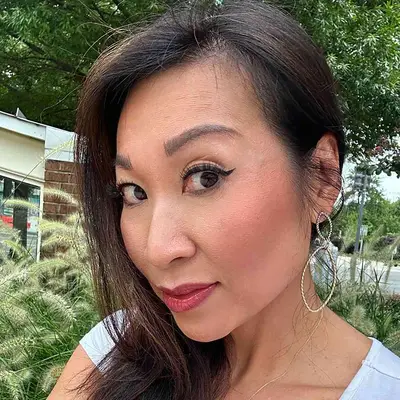 Close up of makeup artist Mimi Tran