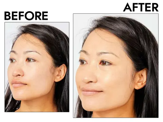 Close-up of a Sephora Collection PRO Foundation Brush #47 covered in foundation