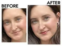 A person before and after applying the YSL Lash Clash Extreme Volume Mascara