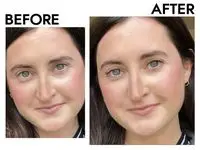 A person before and after applying the Tower28 MakeWaves Lengthening + Volumizing Mascara