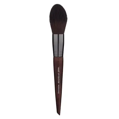 Dome shaped blush brush with brown handle 