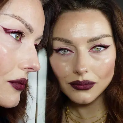 Bat Wing Eyeliner Burgundy Katie Jane Hughes