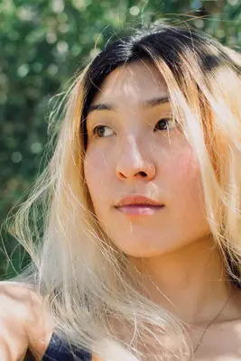 woman looking to the side