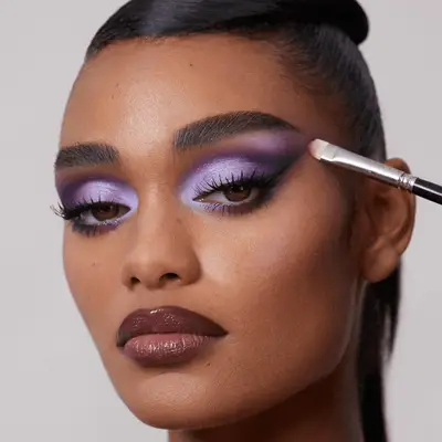 Purple cut crease makeup 