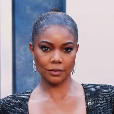 Gabrielle Union with full, angled brows and round face shape attends the 2023 Vanity Fair Oscar Party Hosted By Radhika Jones