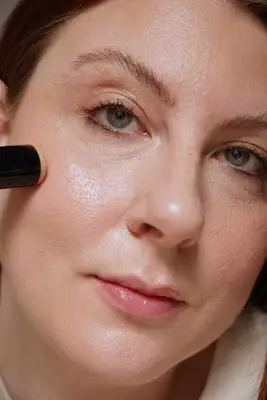 The author applying highlighter