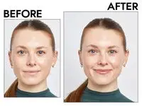 The before and after photo of Merit Signature Lip Lightweight Lipstick