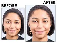 Photos of person’s face before and after using CoverGirl TruBlend Contour Palette