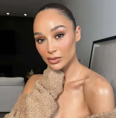 model posing wearing soft glam makeup look