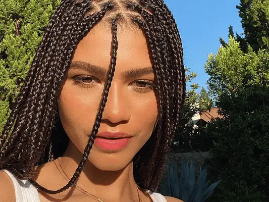 zendaya in sunlight wearing long braids