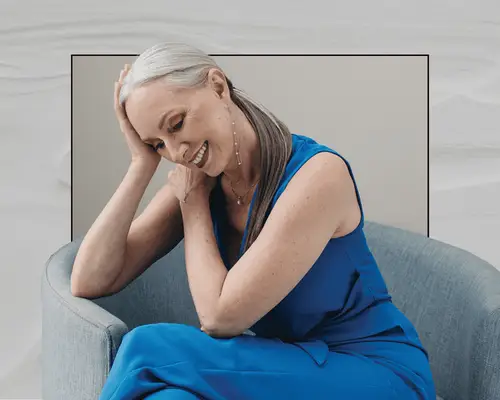 Woman Over 50 Sitting on a Chair