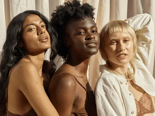 Small group of women close up portrait 