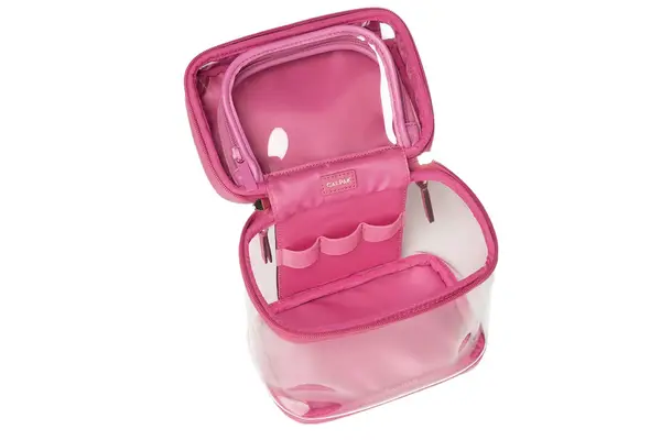 CalPak Clear Train Case With Top Compartment