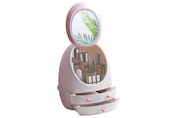 Sooyee Makeup Organizer With LED Lighted Mirror
