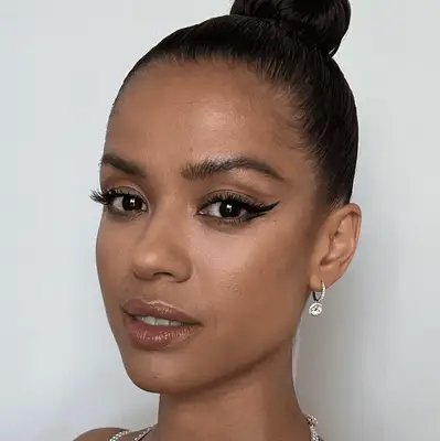 eyeliner-heavy makeup on Ayesha Curry