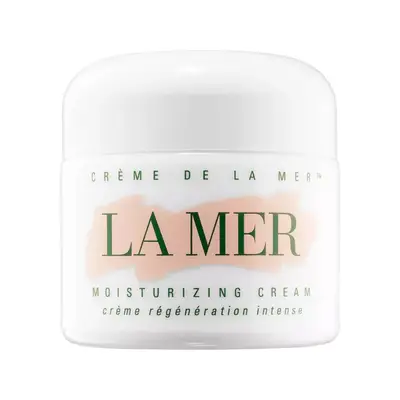 La Mer moisturizing cream on white background