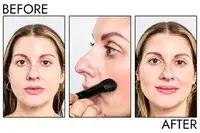 A person before and after applying Chanel Les Beige Healthy Glow Bronzing Cream