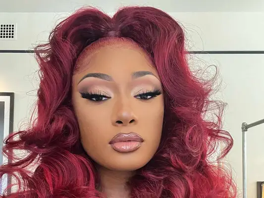 Megan thee Stallion with a pretty lipstick/liner combo