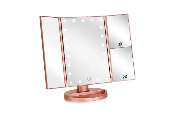Flymiro Tri-Fold Lighted Vanity Makeup Mirror