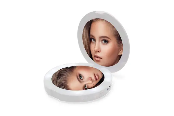 The reflection of a person