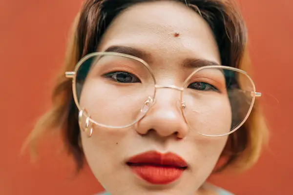 young person with monochromatic eyeshadow