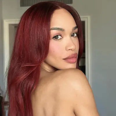 model wearing pink monochrome makeup