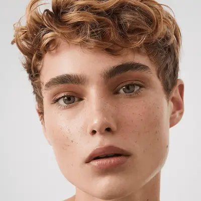 model wearing neutral eyeshadow