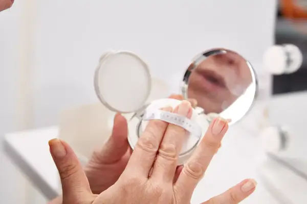 Hand holding Chantecaille Future Skin Cushion Skincare Foundation