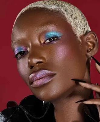 Woman with Red Frosted Lips