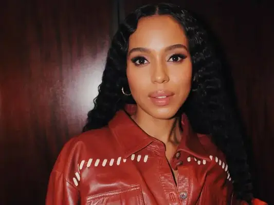 Kerry Washington in a purple makeup look