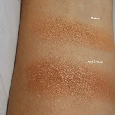 A before and after photo showing the effects of using Maybelline New York City Bronzer Powder Makeup