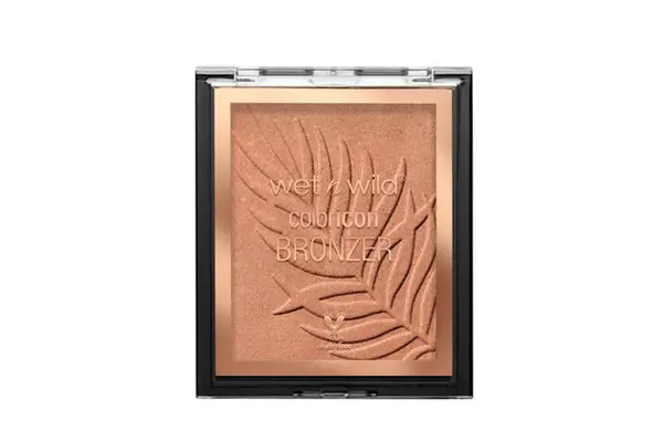 A before and after photo showing the effects of using Milani Cheek Kiss Cream Bronzer