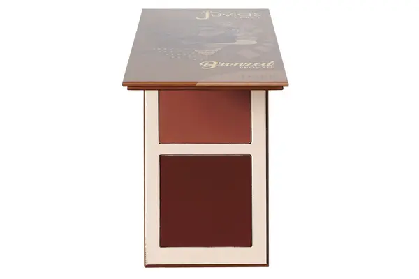 A before and after photo showing the effects of using e.l.f Cosmetics Luminous Putty Bronzer