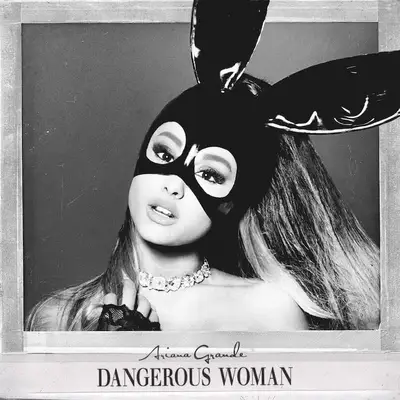 Ariana Grande wears a rabbit ears mask and a classic makeup look on the album cover of Dangerous Woman