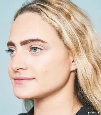 Hallie Gould with eyebrow pomade in brows