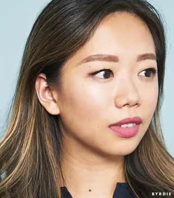 Faith Xue with eyebrow pomade in brows