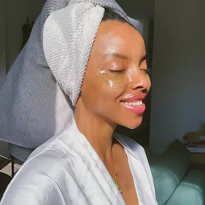 Aysha Sow fresh face and under eye mask