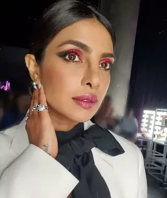 electric pink shadow look