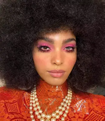 bright pink eyeshadow