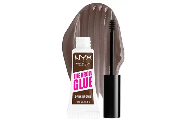NYX PROFESSIONAL MAKEUP The Brow Glue, Extreme Hold Tinted Eyebrow Gel - Dark Brown