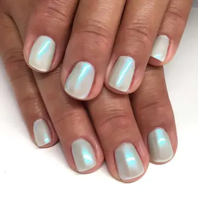 Electric Seafoam green nails.