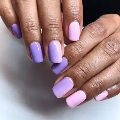Lavender ombre nails. 
