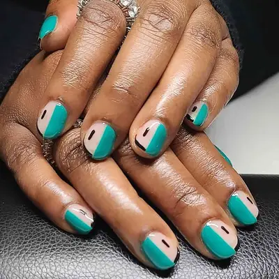 Close up of a manicure that